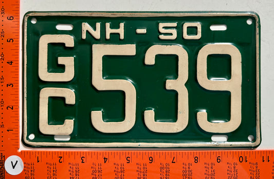1950 New Hampshire #G/C 539 Passenger License Plate