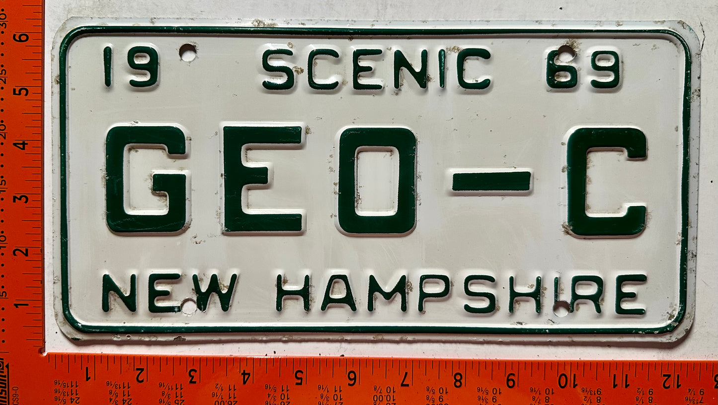 1969 New Hampshire #GEO-C Passenger Vanity License Plate