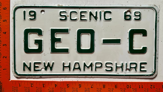 1969 New Hampshire #GEO-C Passenger Vanity License Plate