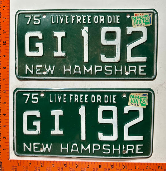 1978 New Hampshire #GI192 Passenger License Plate (Pair)