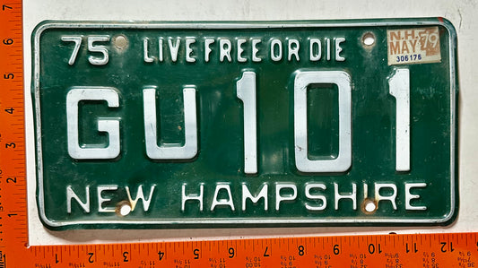 1979 New Hampshire #GU101 Passenger License Plate
