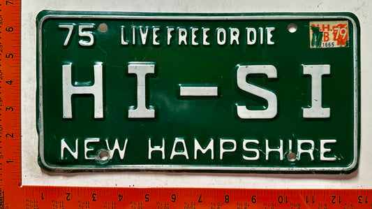 1979 New Hampshire #HI-SI Passenger Vanity License Plate