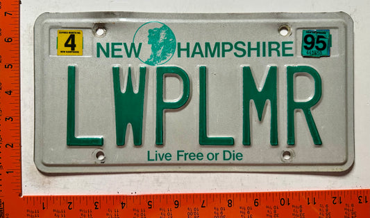 1995 New Hampshire #LWPLMR Passenger Vanity License Plate