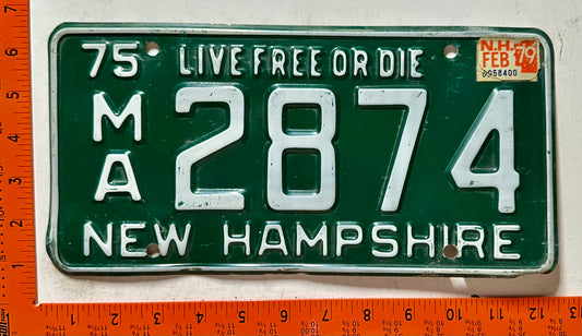 1979 New Hampshire #M/A 2874 Passenger License Plate