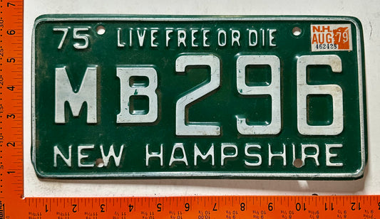 1979 New Hampshire #MB296 Passenger License Plate