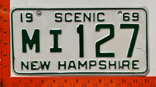 1969 New Hampshire #MI127 Passenger License Plate