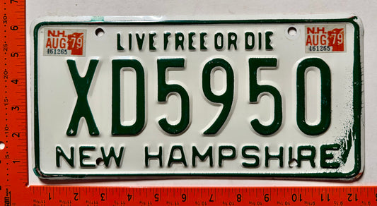 1979 New Hampshire #XD5950 Passenger License Plate