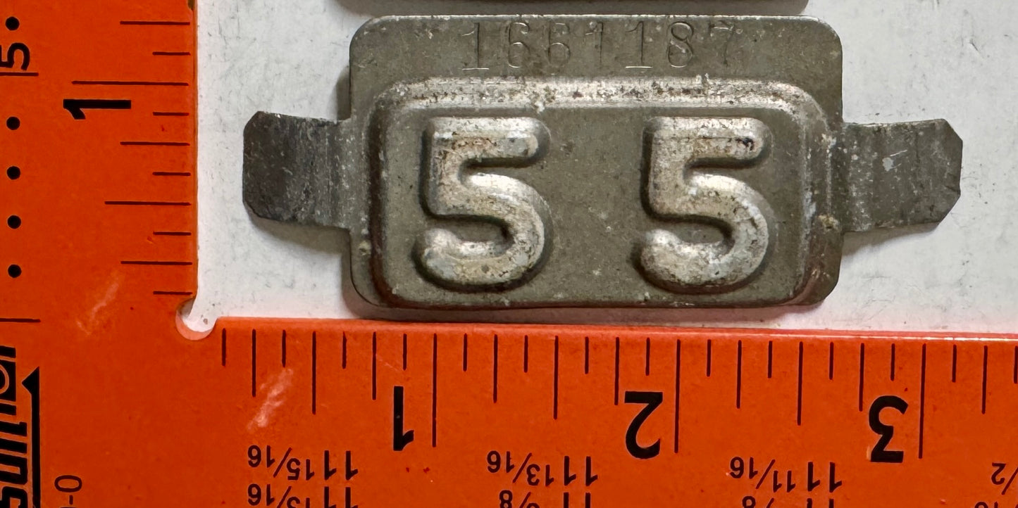 1955 New Jersey #1661187 Passenger License Plate Date Tab