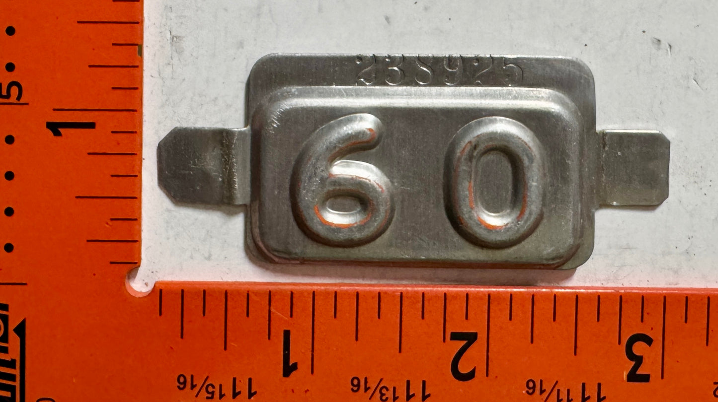 1960 New Jersey #238925 Non-Passenger License Plate Date Tab