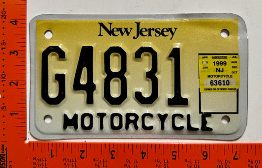 1999 New Jersey #G4831 Motorcycle License Plate