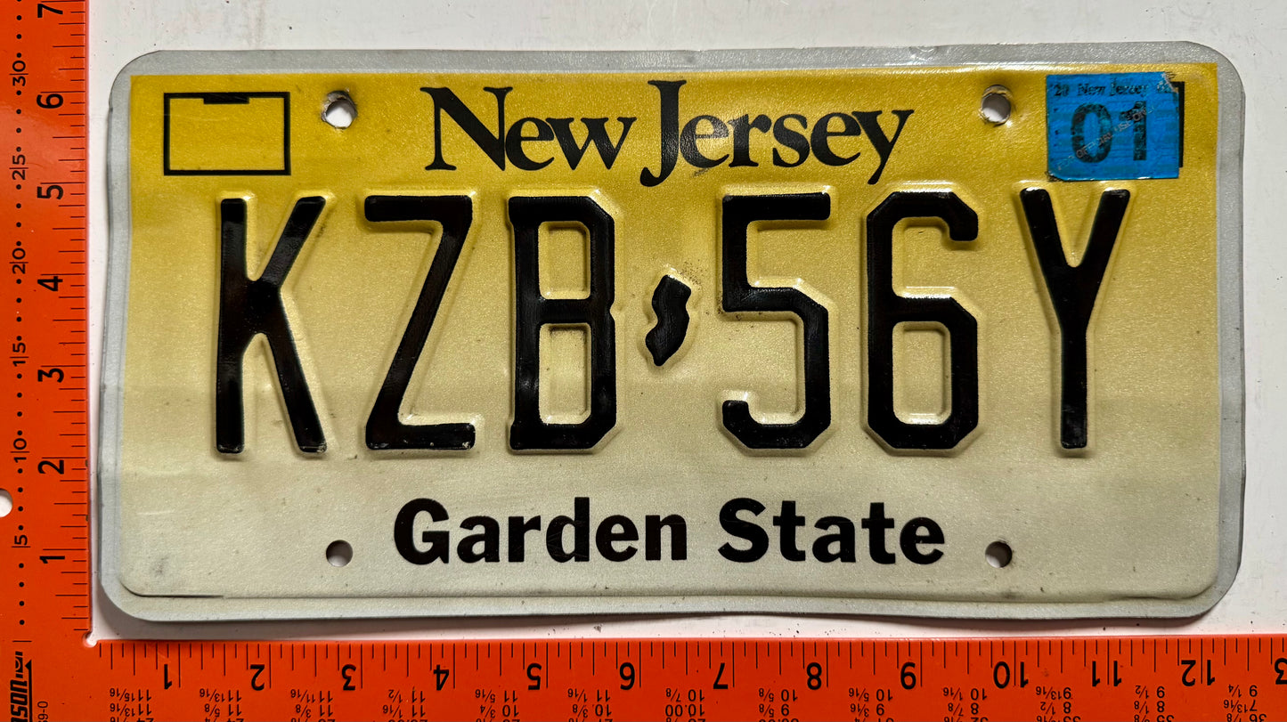 2002 New Jersey #KZB-56Y Passenger License Plate