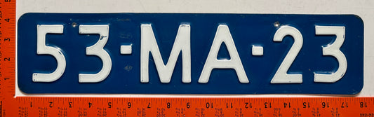 1976 Netherlands #53-MA-23 Passenger License Plate