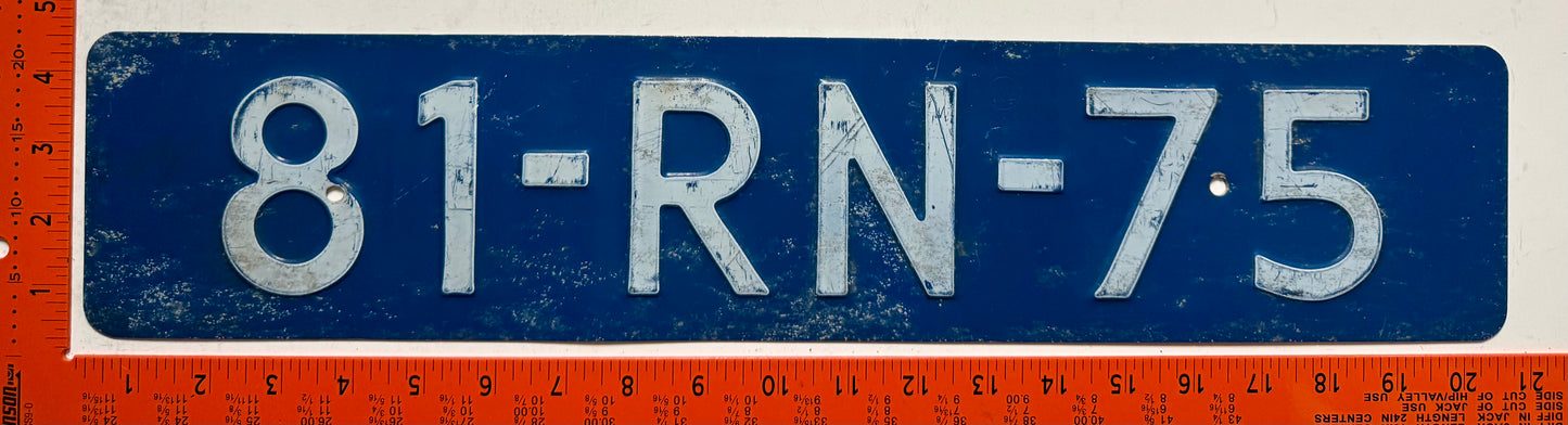 1976 Netherlands #84-RN-75 Passenger License Plate