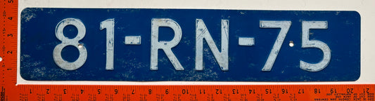1976 Netherlands #84-RN-75 Passenger License Plate
