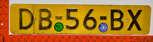 1987-1988 Netherlands #DB-56-BX Passenger License Plate