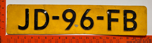 1977 series Netherlands #JD-96-FB Passenger License Plate