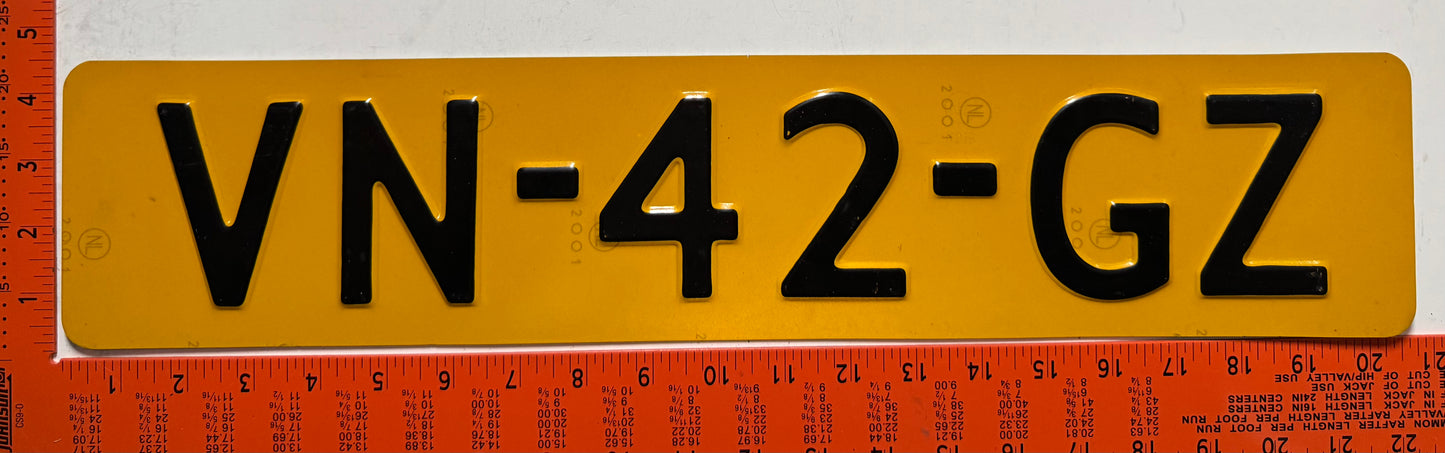 1977 series Netherlands #VN-42-GZ Passenger License Plate