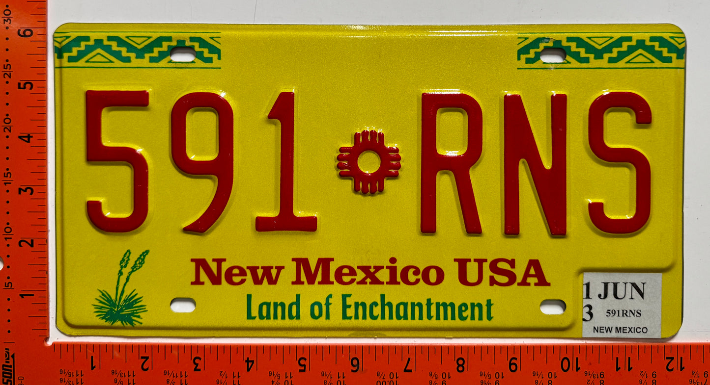 2013 New Mexico #591 RNS Passenger License Plate