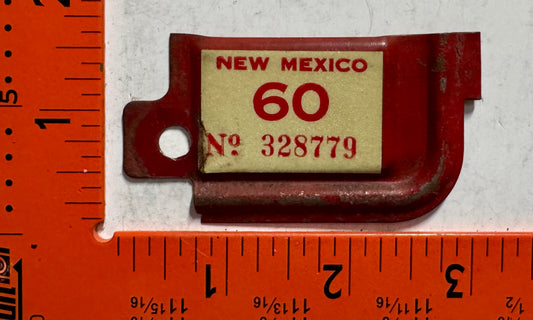 1960 New Mexico #328779 Passenger License Plate Date Tab