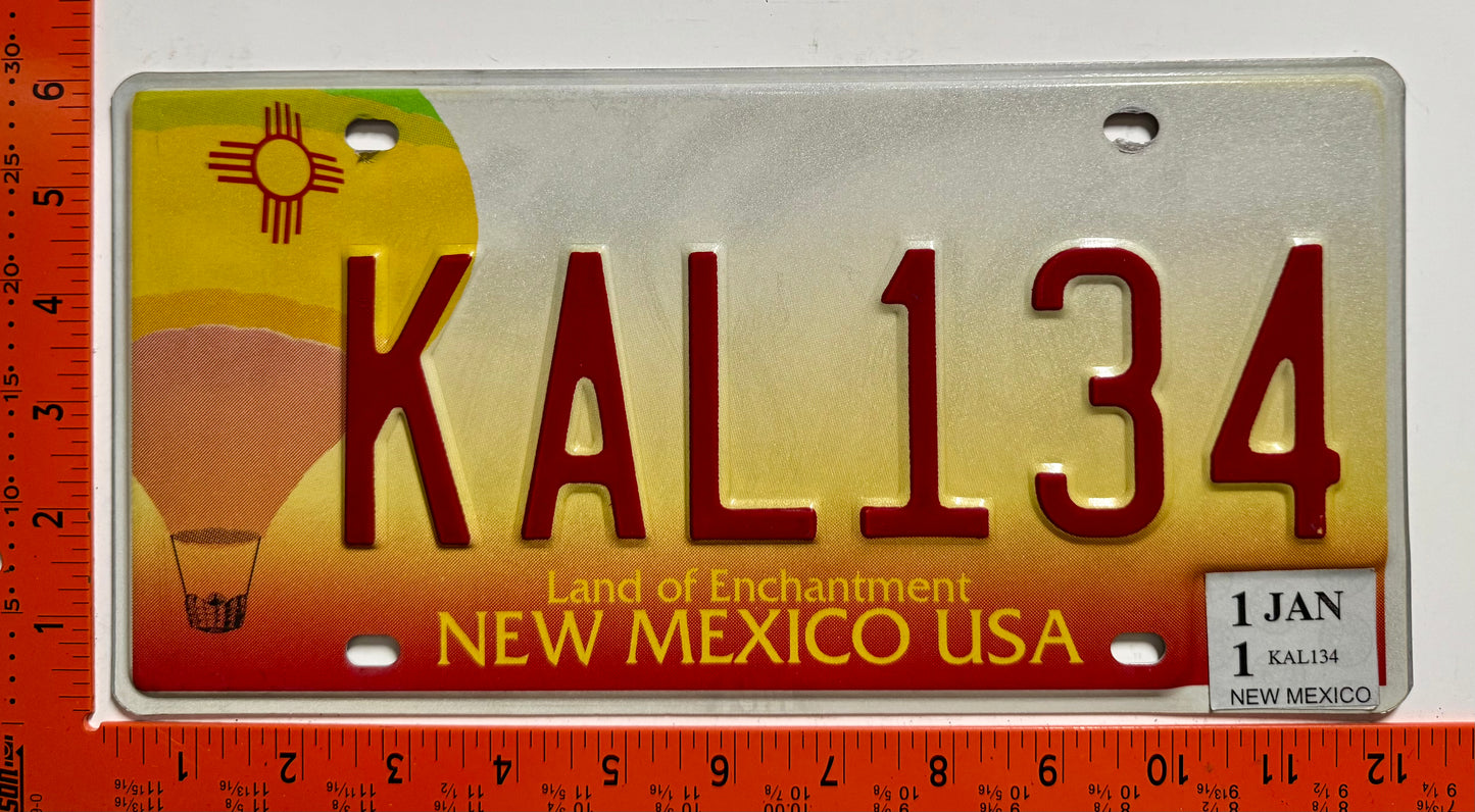 2011 New Mexico #KAL134 Passenger License Plate