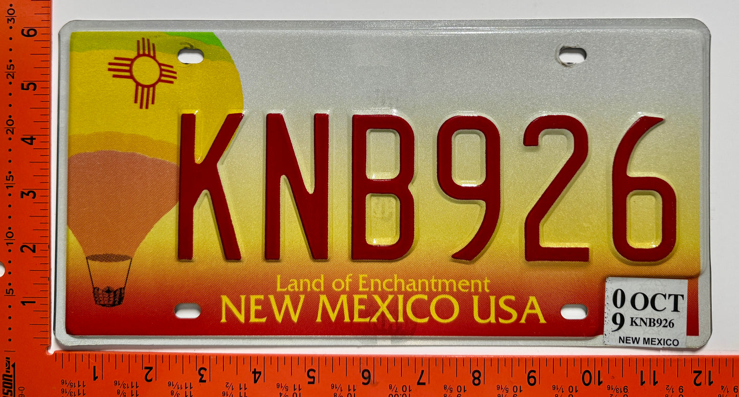 2009 New Mexico #KNB926 Passenger License Plate