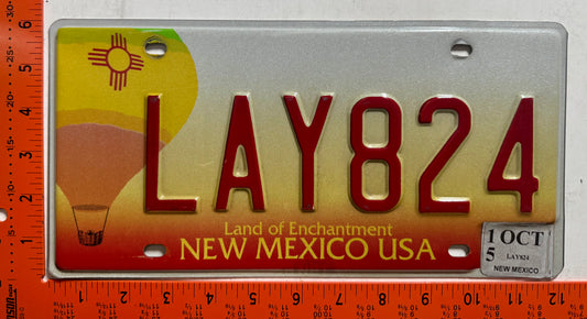 2015 New Mexico #LAY824 Passenger License Plate