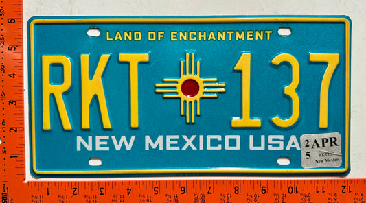 2025 New Mexico #RKT 137 Passenger License Plate