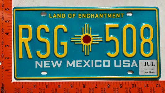 undated New Mexico #RSG 508 Passenger License Plate
