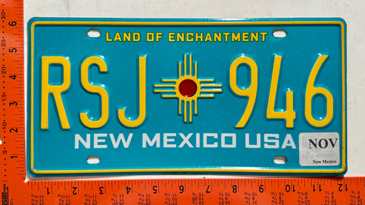 undated New Mexico #RSJ 946 Passenger License Plate