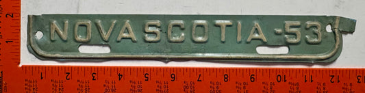 1953 Nova Scotia #010556 Passenger License Plate Renewal Tab