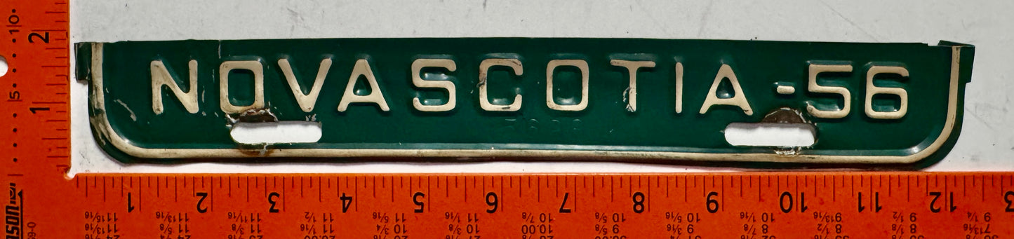 1956 Nova Scotia #15698 Passenger License Plate Date Tab