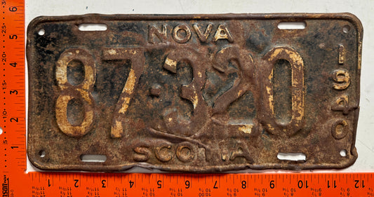 1940 Nova Scotia #87-320 Passenger License Plate
