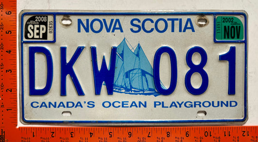2008 Nova Scotia #DKW 081 Passenger License Plate