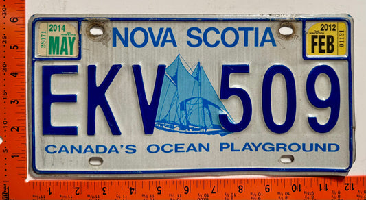 2012/2014 Nova Scotia #EKV 509 Passenger License Plate