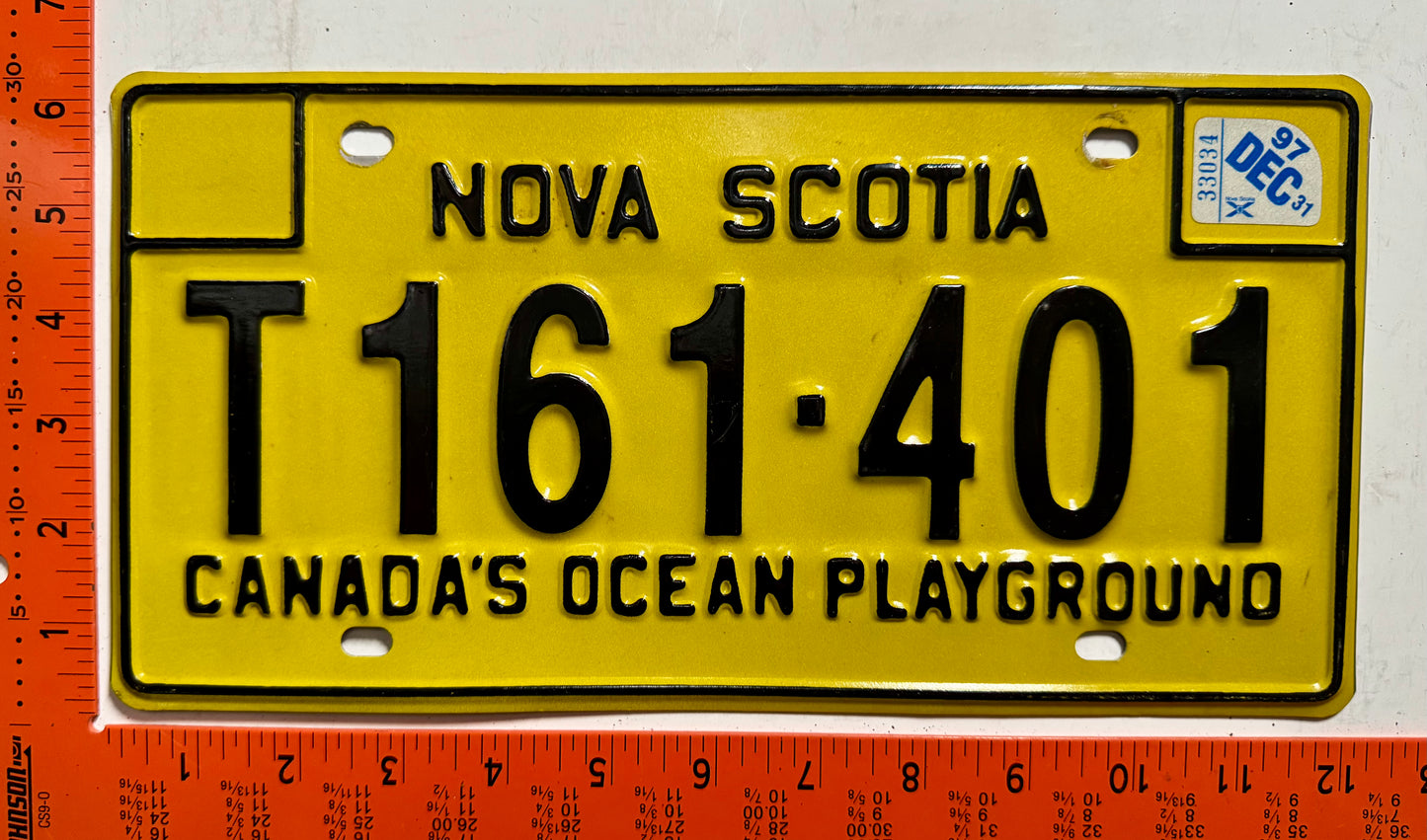1997 Nova Scotia #T161-401 Trailer License Plate