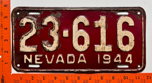1944 Nevada #23-616 Passenger License Plate