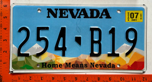 2019 Nevada #254-B19 Passenger License Plate
