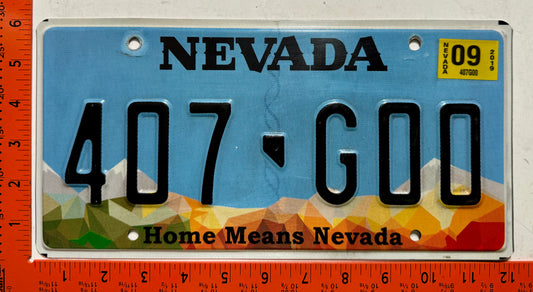 2019 Nevada #407-G00 Passenger License Plate