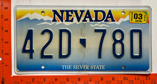 2019 Nevada #42D-780 Passenger License Plate