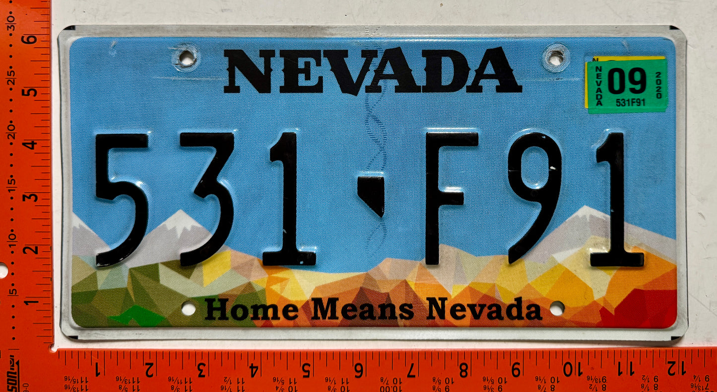2020 Nevada #531-F91 Passenger License Plate