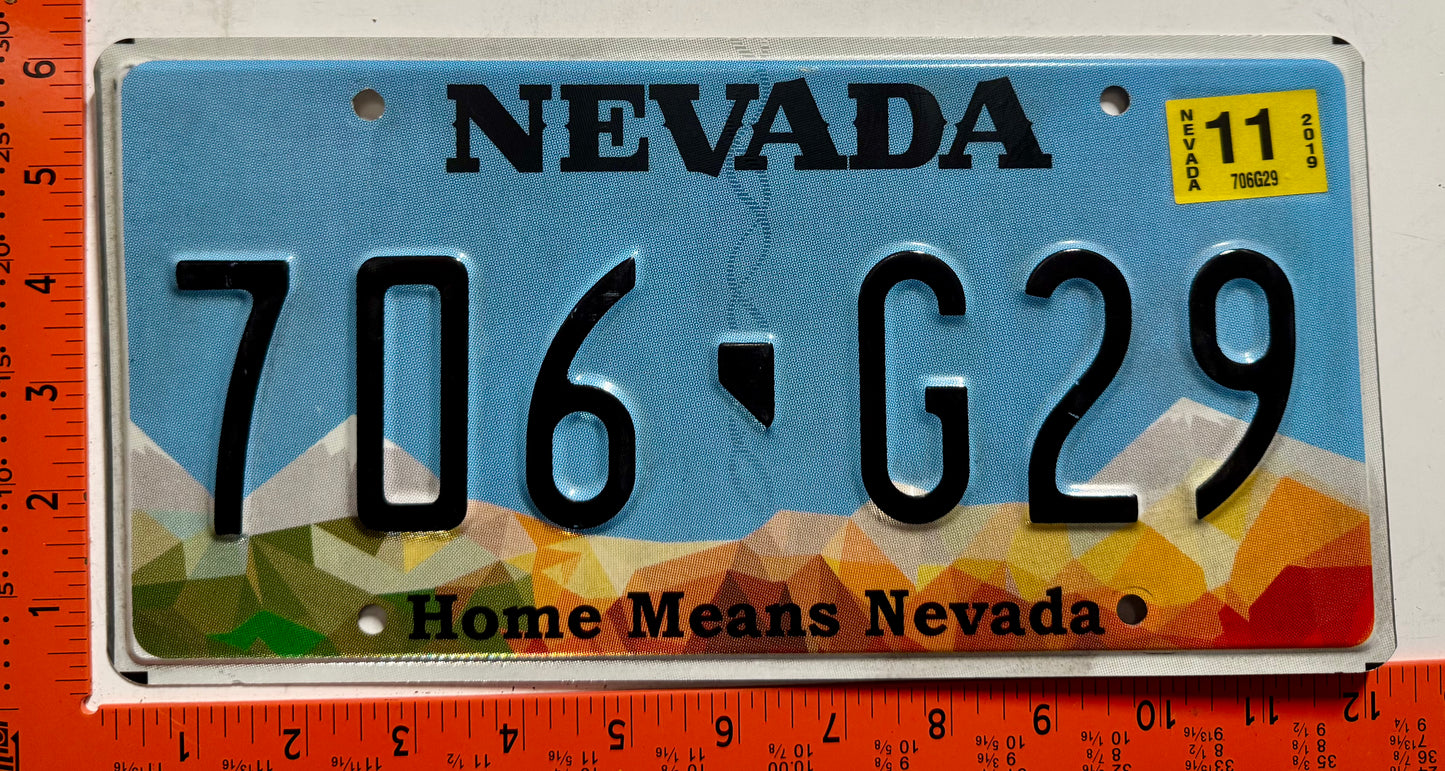 2019 Nevada #706-G29 Passenger License Plate