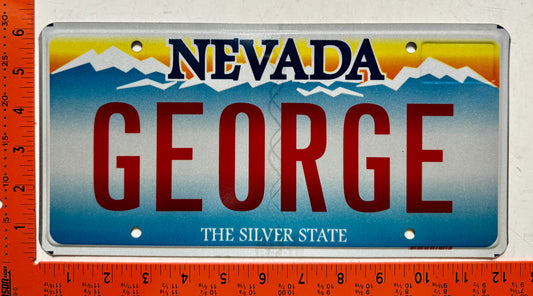 undated Nevada #GEORGE Souvenir Vanity License Plate