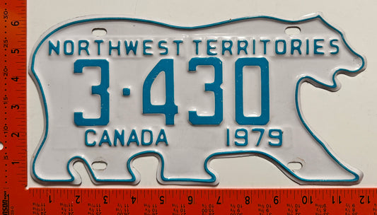 1979 Northwest Territories #3-430 Passenger License Plate