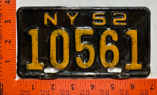 1952 New York #10561 Motorcycle License Plate