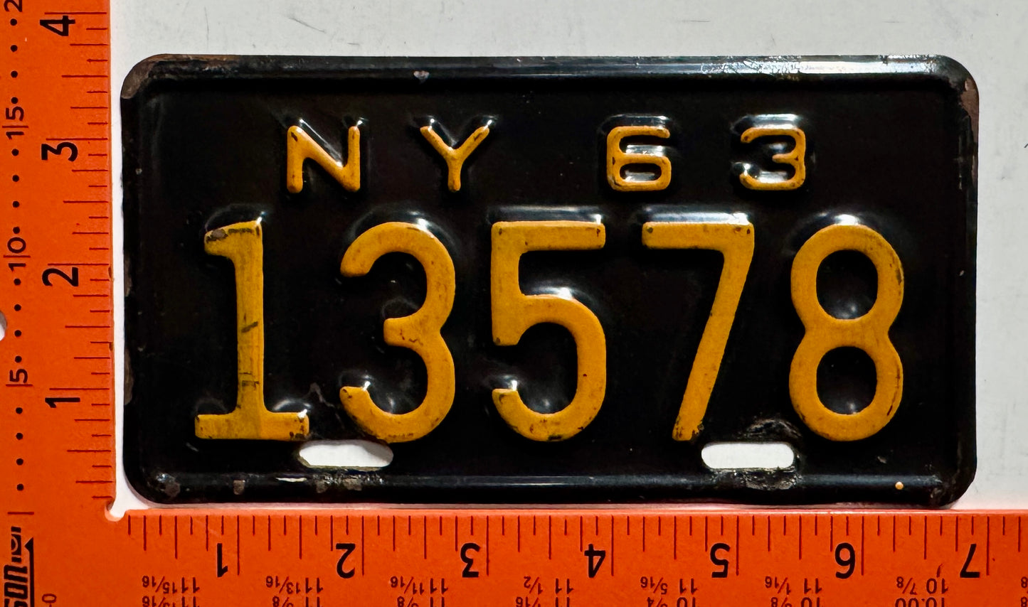 1963 New York #13578 Motorcycle License Plate