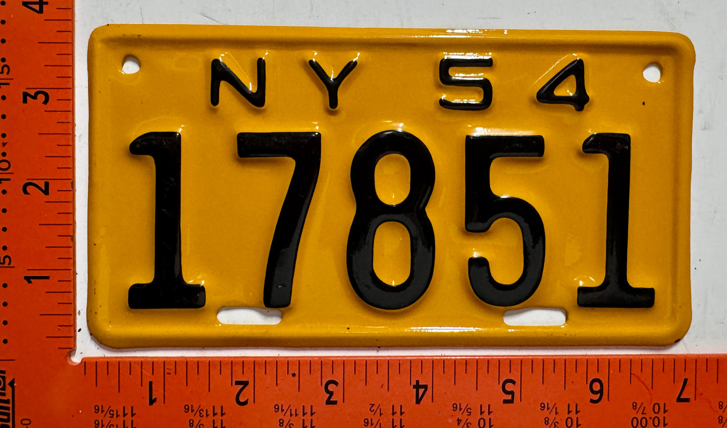 1954 New York #17851 Motorcycle License Plate (Repaint)