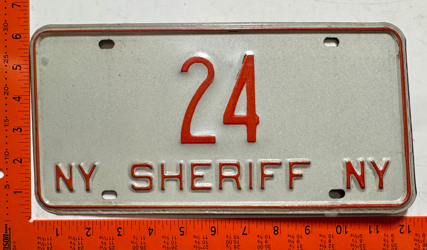1973 base New York #24 Sheriff License Plate
