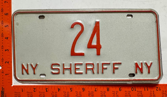 1973 base New York #24 Sheriff License Plate