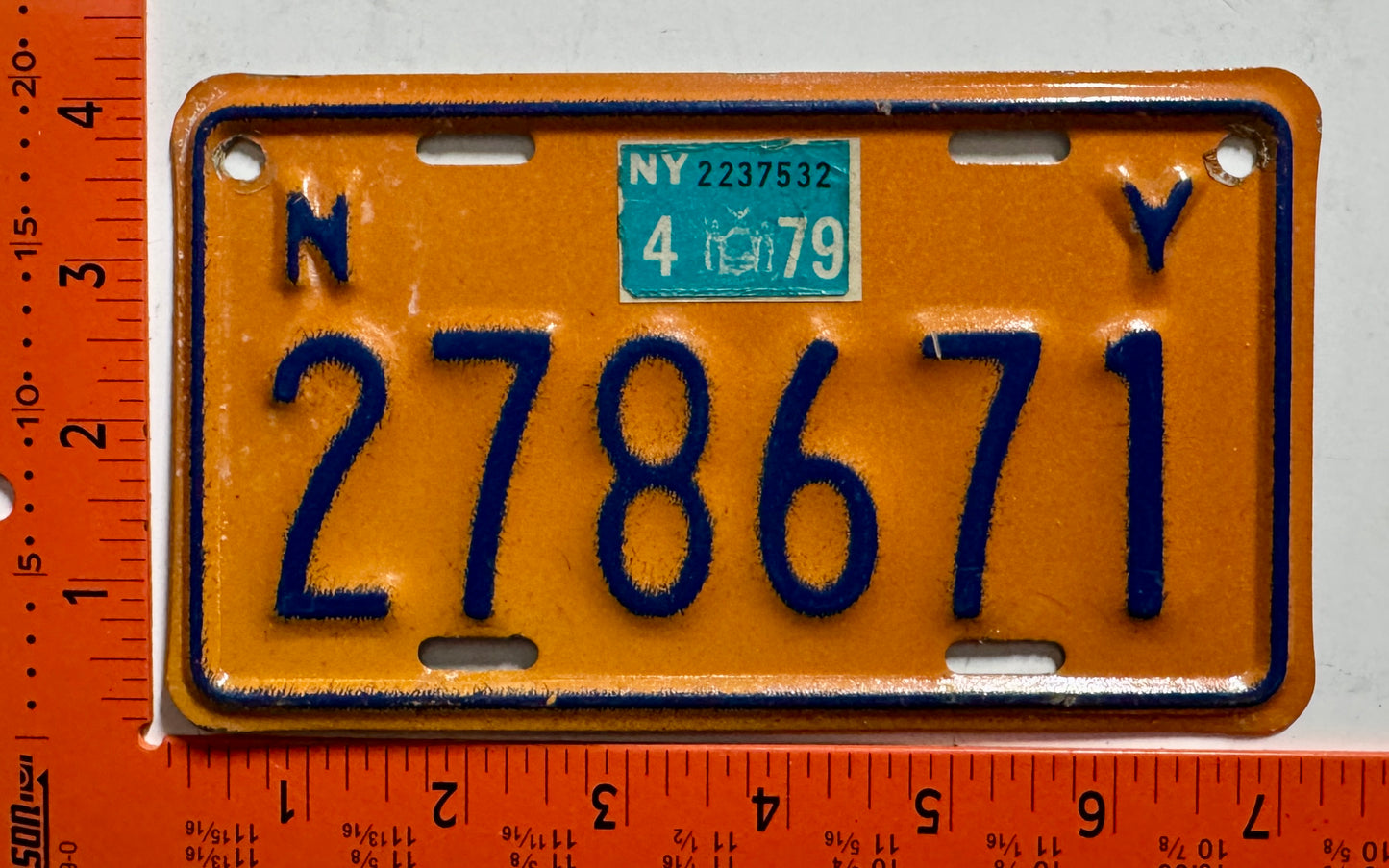 1979 New York #278671 Motorcycle License Plate