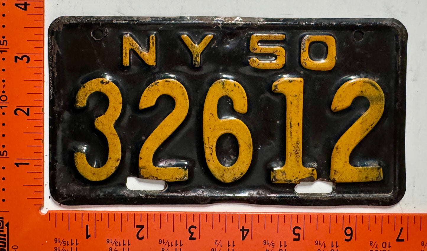 1950 New York #32612 Motorcycle License Plate